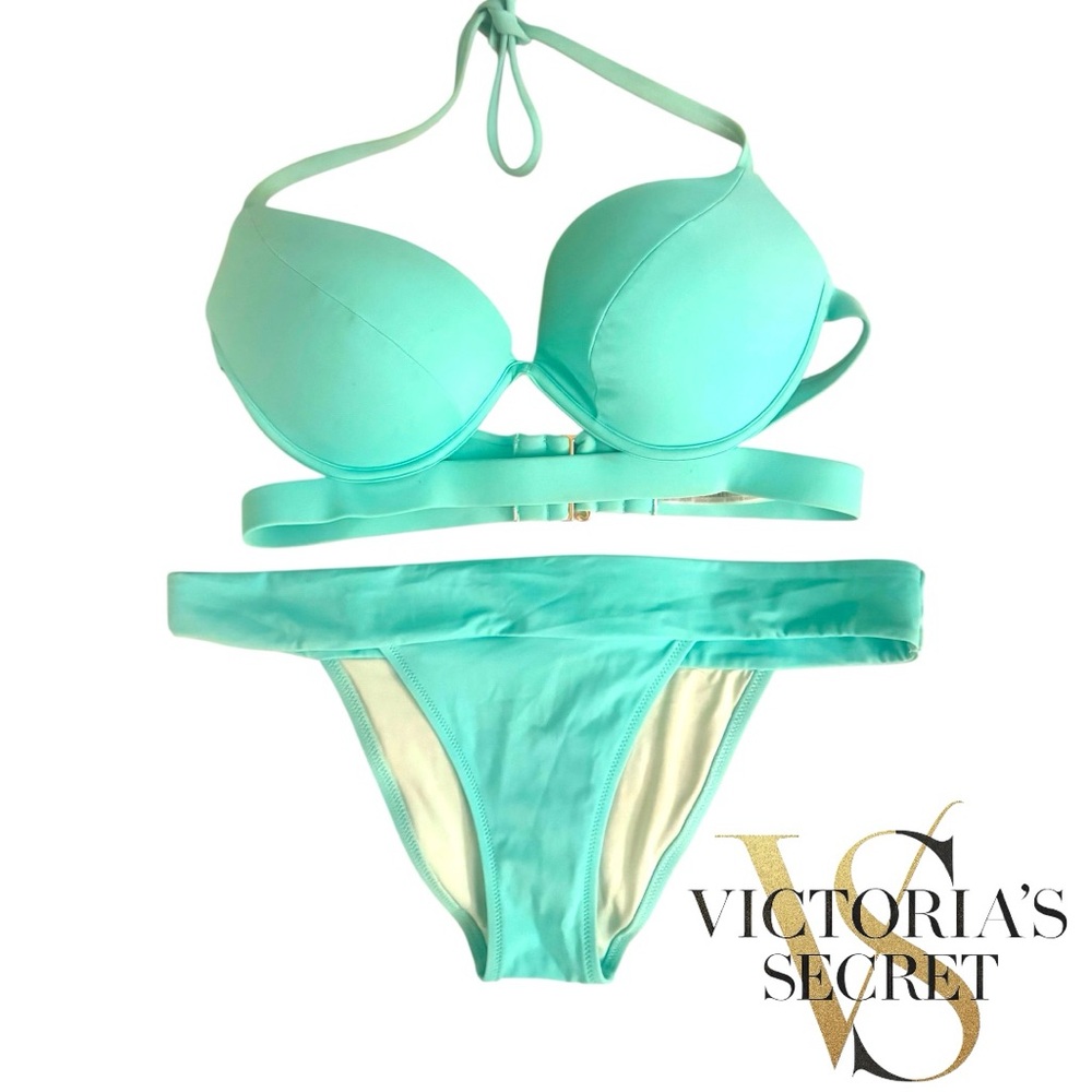 Victoria's Secret Mint Green Push-Up Bikini Set